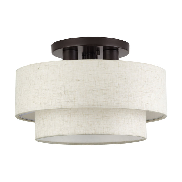 Livex Lighting - 41944-92 - Three Light Semi-Flush Mount - Manorwood - English Bronze
