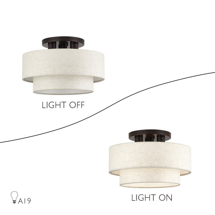 Livex Lighting - 41944-92 - Three Light Semi-Flush Mount - Manorwood - English Bronze