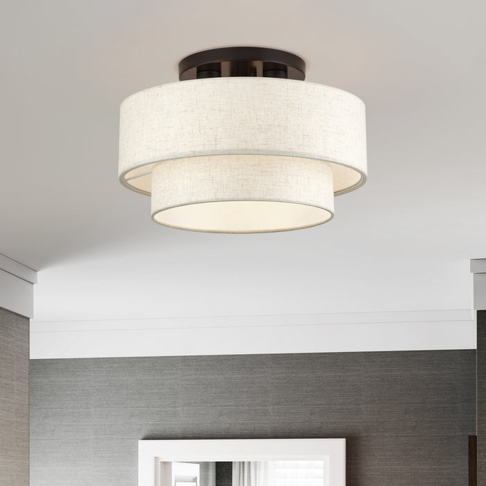 Livex Lighting - 41944-92 - Three Light Semi-Flush Mount - Manorwood - English Bronze