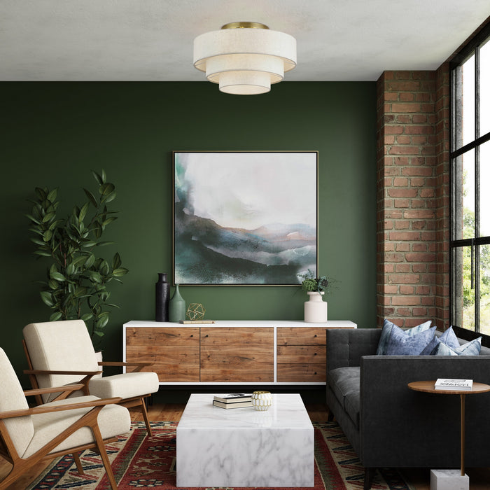 Livex Lighting - 41946-01 - Four Light Semi-Flush Mount - Manorwood - Antique Brass