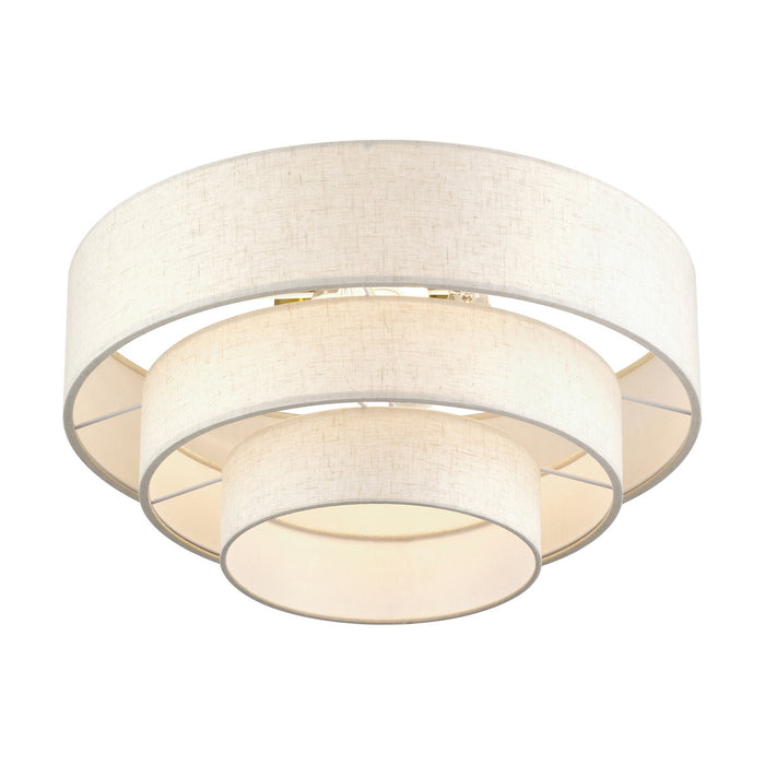 Livex Lighting - 41946-01 - Four Light Semi-Flush Mount - Manorwood - Antique Brass