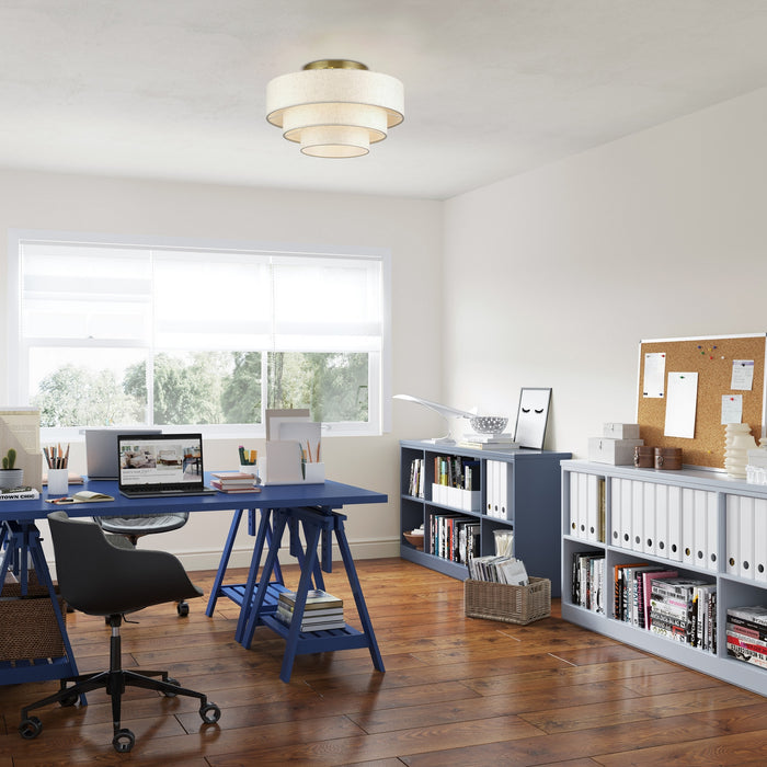 Livex Lighting - 41946-01 - Four Light Semi-Flush Mount - Manorwood - Antique Brass