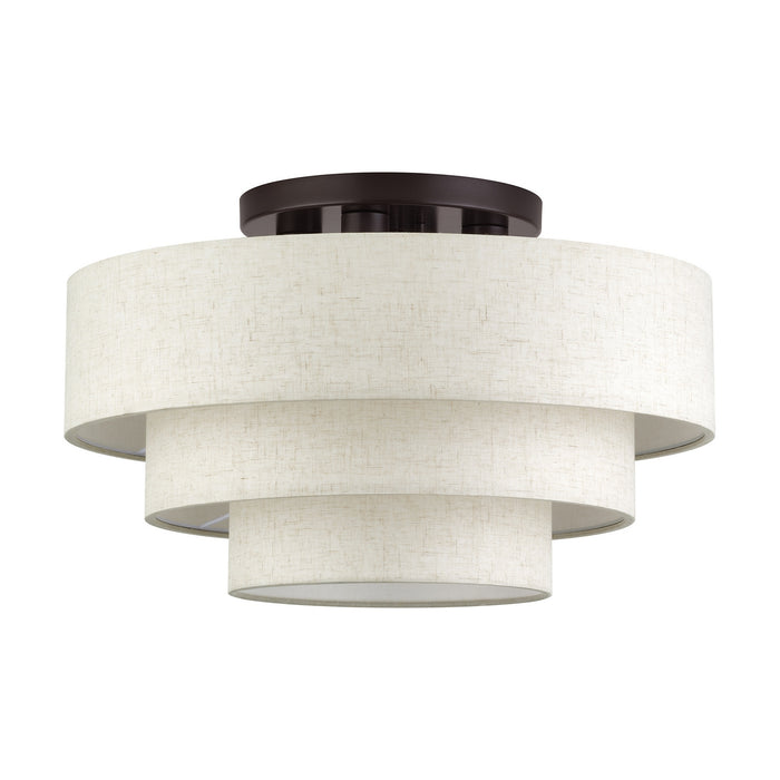 Livex Lighting - 41946-92 - Four Light Semi-Flush Mount - Manorwood - English Bronze