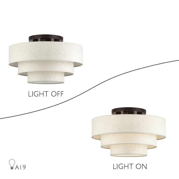 Livex Lighting - 41946-92 - Four Light Semi-Flush Mount - Manorwood - English Bronze