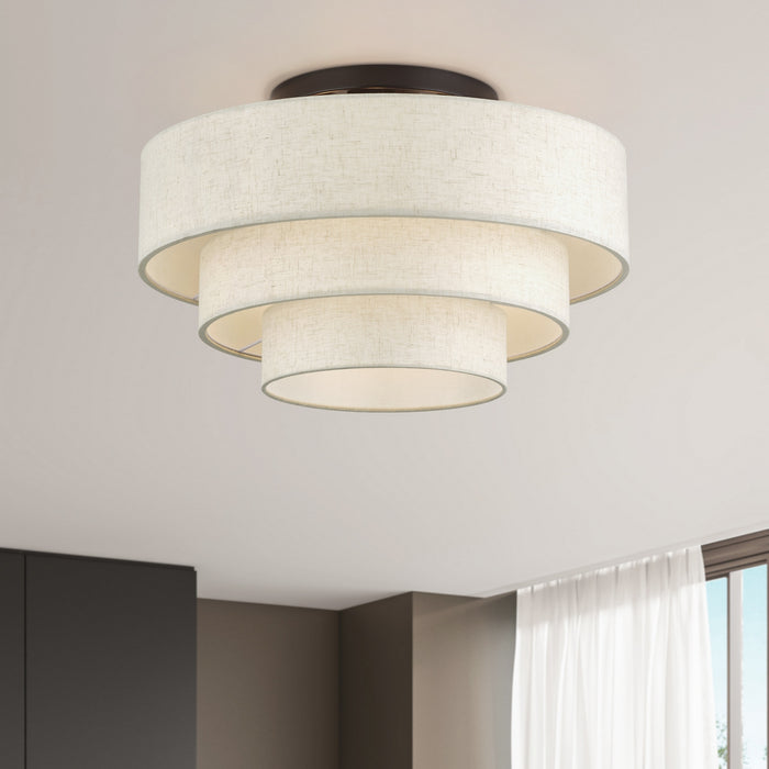 Livex Lighting - 41946-92 - Four Light Semi-Flush Mount - Manorwood - English Bronze