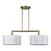 Livex Lighting - 45492-01 - Two Light Linear Chandelier - Meridian - Antique Brass