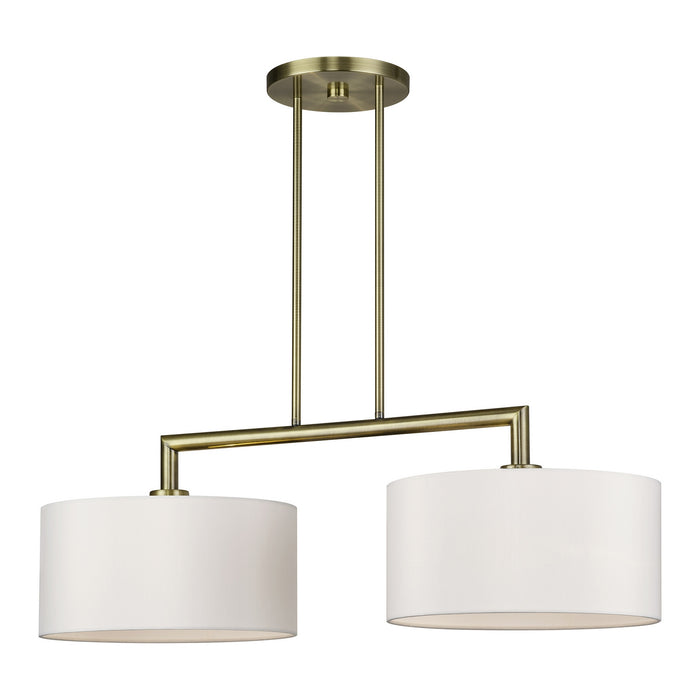 Livex Lighting - 45492-01 - Two Light Linear Chandelier - Meridian - Antique Brass