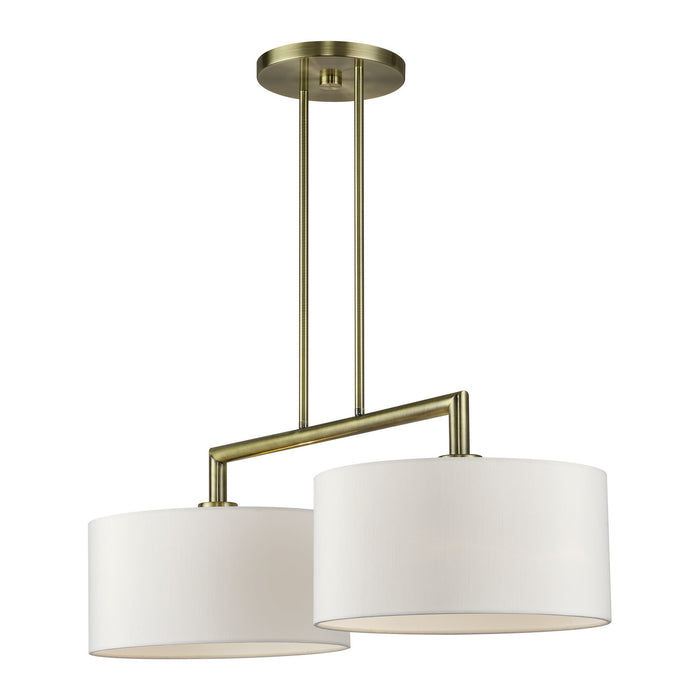 Livex Lighting - 45492-01 - Two Light Linear Chandelier - Meridian - Antique Brass