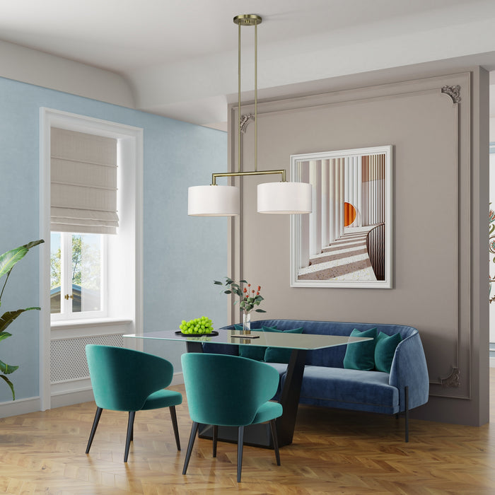 Livex Lighting - 45492-01 - Two Light Linear Chandelier - Meridian - Antique Brass