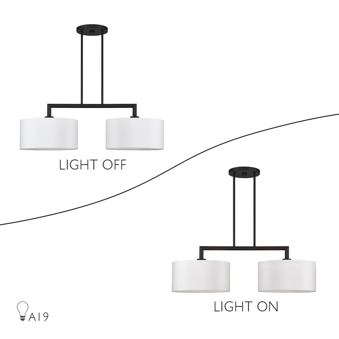 Livex Lighting - 45492-04 - Two Light Linear Chandelier - Meridian - Black