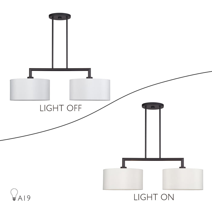Livex Lighting - 45492-07 - Two Light Linear Chandelier - Meridian - Bronze