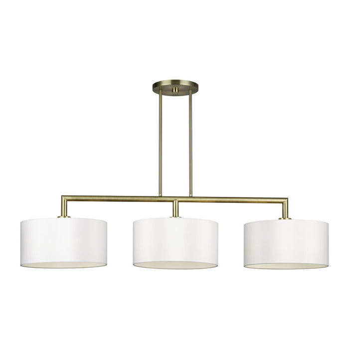 Livex Lighting - 45493-01 - Three Light Linear Chandelier - Meridian - Antique Brass