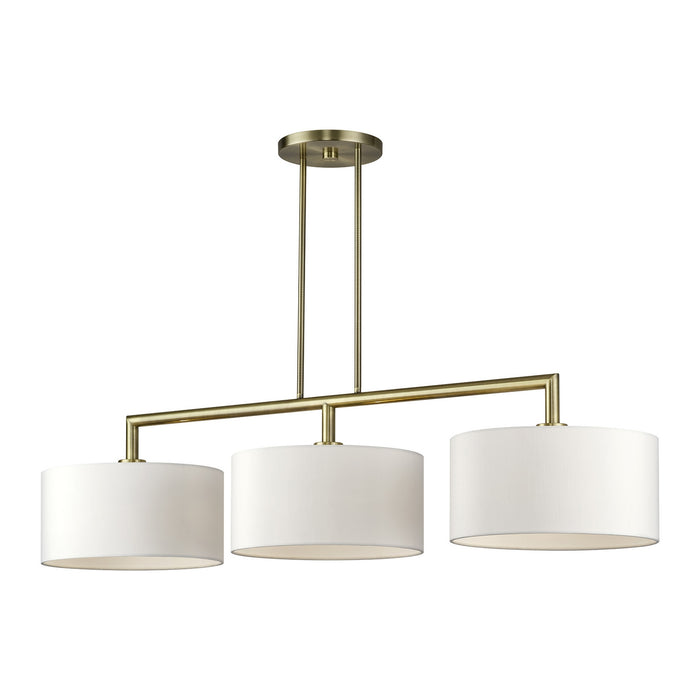 Livex Lighting - 45493-01 - Three Light Linear Chandelier - Meridian - Antique Brass