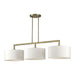 Livex Lighting - 45493-01 - Three Light Linear Chandelier - Meridian - Antique Brass
