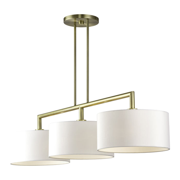 Livex Lighting - 45493-01 - Three Light Linear Chandelier - Meridian - Antique Brass