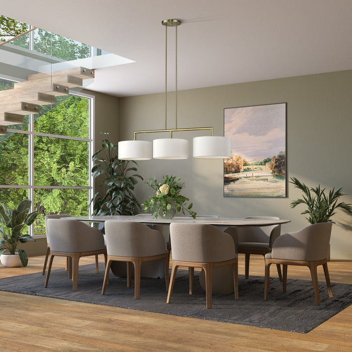 Livex Lighting - 45493-01 - Three Light Linear Chandelier - Meridian - Antique Brass