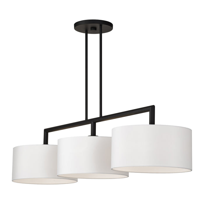 Livex Lighting - 45493-04 - Three Light Linear Chandelier - Meridian - Black