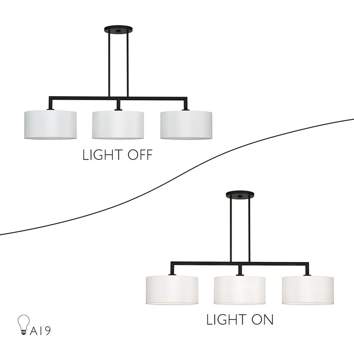 Livex Lighting - 45493-04 - Three Light Linear Chandelier - Meridian - Black