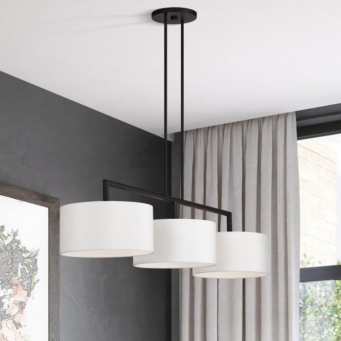 Livex Lighting - 45493-04 - Three Light Linear Chandelier - Meridian - Black