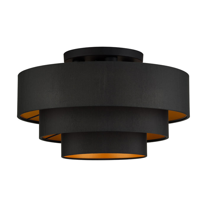 Livex Lighting - 45606-04 - Four Light Semi-Flush Mount - Sentosa - Black