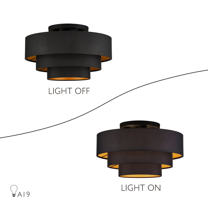 Livex Lighting - 45606-04 - Four Light Semi-Flush Mount - Sentosa - Black