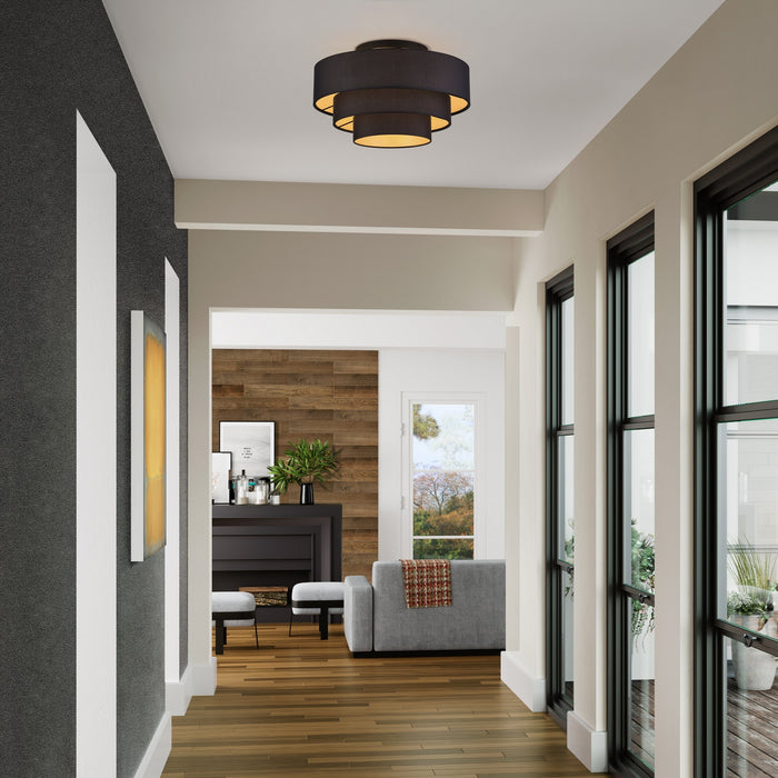 Livex Lighting - 45606-04 - Four Light Semi-Flush Mount - Sentosa - Black