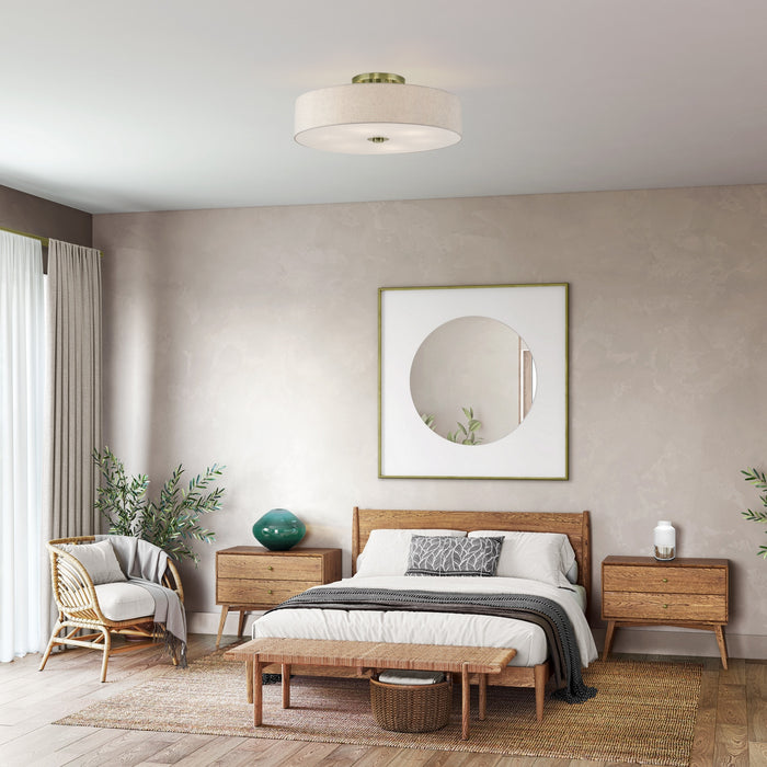 Livex Lighting - 45848-01 - Six Light Semi-Flush Mount - Monroe - Antique Brass