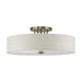 Livex Lighting - 45848-01 - Six Light Semi-Flush Mount - Monroe - Antique Brass