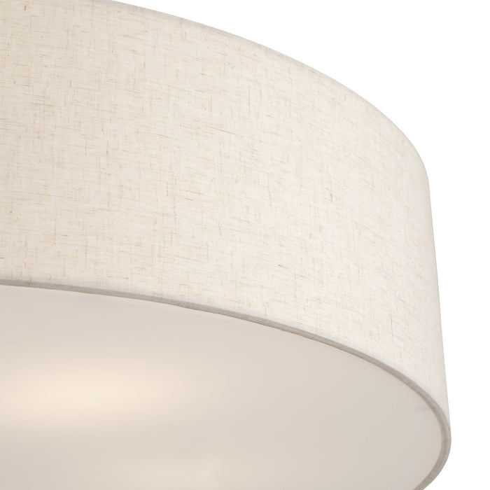 Livex Lighting - 45848-01 - Six Light Semi-Flush Mount - Monroe - Antique Brass