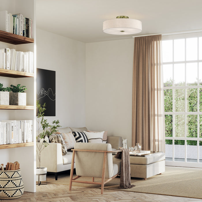 Livex Lighting - 45848-01 - Six Light Semi-Flush Mount - Monroe - Antique Brass