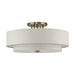 Livex Lighting - 45849-01 - Six Light Semi-Flush Mount - Monroe - Antique Brass