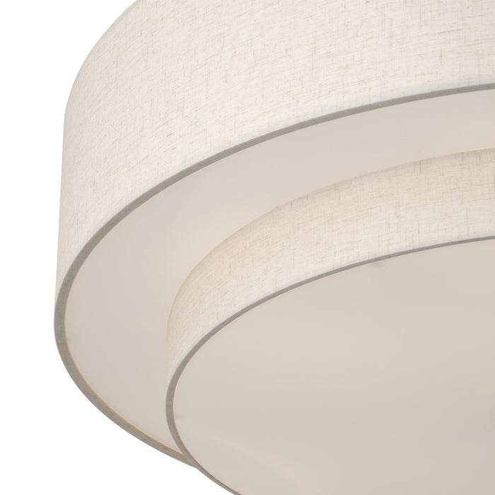 Livex Lighting - 45849-01 - Six Light Semi-Flush Mount - Monroe - Antique Brass