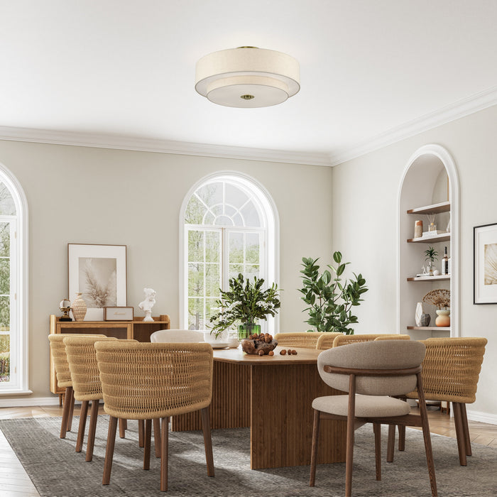 Livex Lighting - 45849-01 - Six Light Semi-Flush Mount - Monroe - Antique Brass