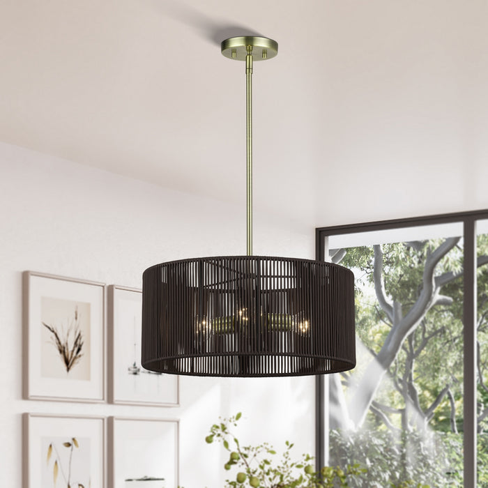 Livex Lighting - 49123-01 - Three Light Chandelier - Acordia - Antique Brass