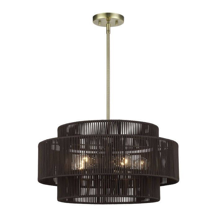Livex Lighting - 49124-01 - Five Light Chandelier - Acordia - Antique Brass