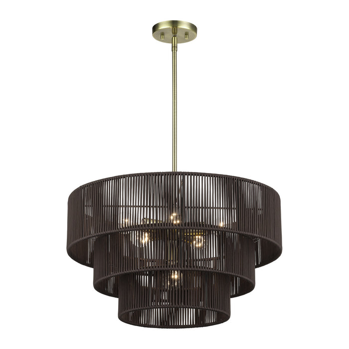 Livex Lighting - 49126-01 - Six Light Chandelier - Acordia - Antique Brass