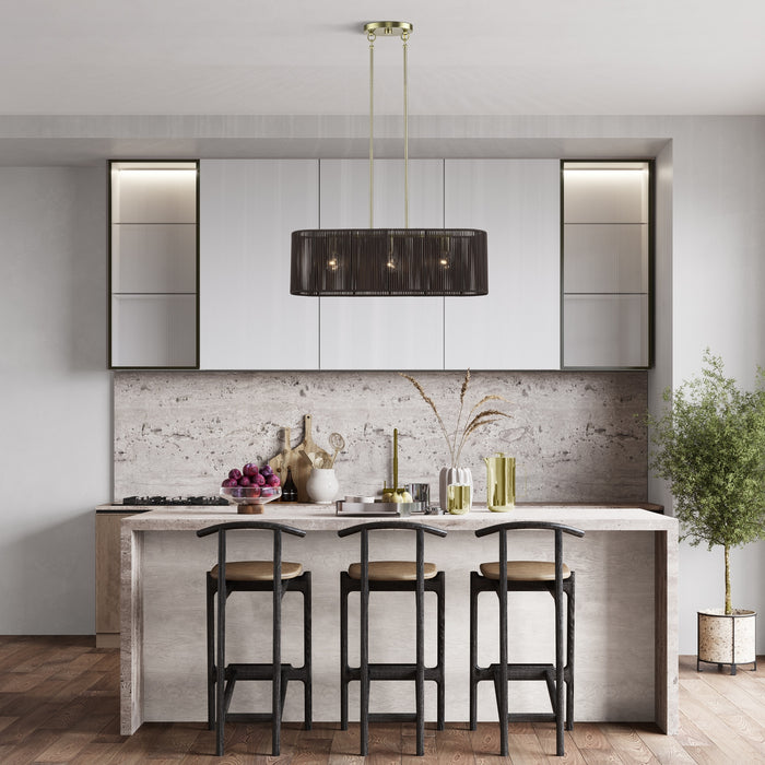 Livex Lighting - 49127-01 - Three Light Linear Chandelier - Acordia - Antique Brass