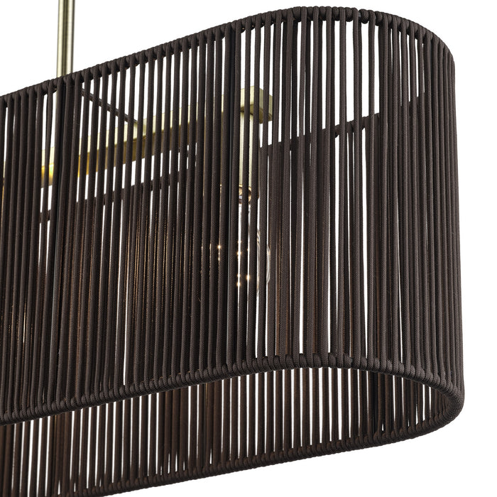 Livex Lighting - 49127-01 - Three Light Linear Chandelier - Acordia - Antique Brass