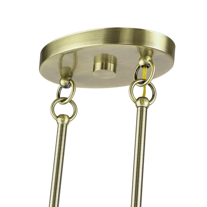 Livex Lighting - 49127-01 - Three Light Linear Chandelier - Acordia - Antique Brass