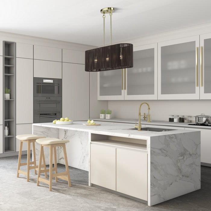 Livex Lighting - 49127-01 - Three Light Linear Chandelier - Acordia - Antique Brass