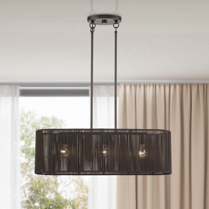 Livex Lighting - 49127-92 - Three Light Linear Chandelier - Acordia - English Bronze