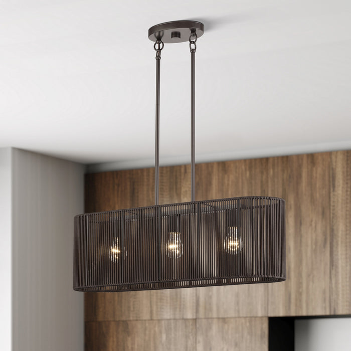 Livex Lighting - 49127-92 - Three Light Linear Chandelier - Acordia - English Bronze