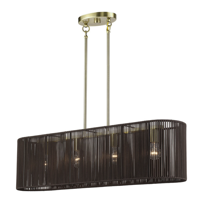 Livex Lighting - 49128-01 - Four Light Linear Chandelier - Acordia - Antique Brass