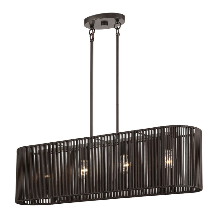 Livex Lighting - 49128-92 - Four Light Linear Chandelier - Acordia - English Bronze