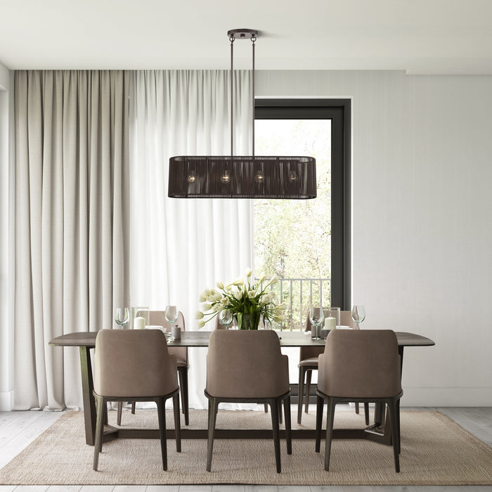 Livex Lighting - 49128-92 - Four Light Linear Chandelier - Acordia - English Bronze