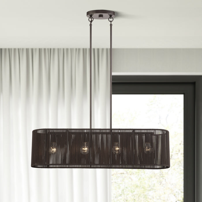 Livex Lighting - 49128-92 - Four Light Linear Chandelier - Acordia - English Bronze