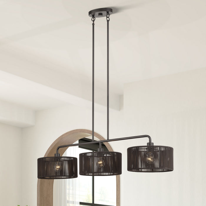 Livex Lighting - 49129-92 - Three Light Linear Chandelier - Acordia - English Bronze