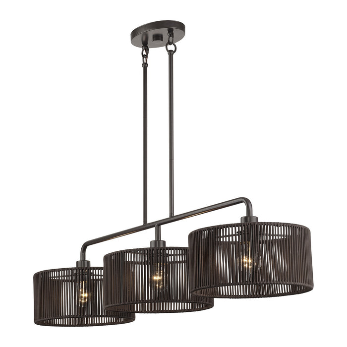 Livex Lighting - 49129-92 - Three Light Linear Chandelier - Acordia - English Bronze
