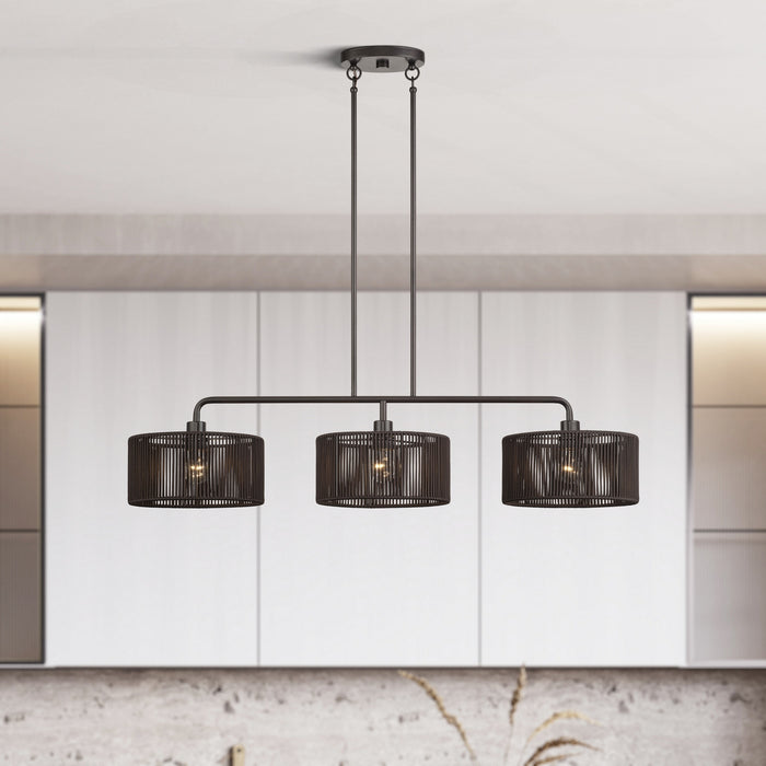 Livex Lighting - 49129-92 - Three Light Linear Chandelier - Acordia - English Bronze