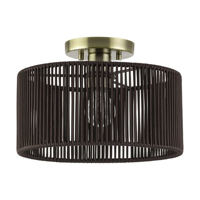 Livex Lighting - 49132-01 - One Light Semi-Flush Mount - Acordia - Antique Brass